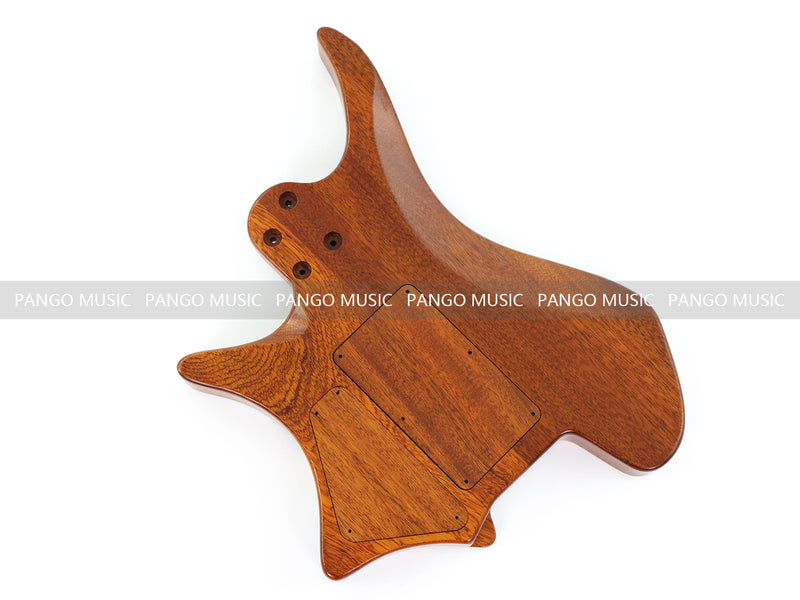 One-of-a-Kind Burl Wood Veneer Epoxy Resin Headless Electric Guitar Body (HBE-019)