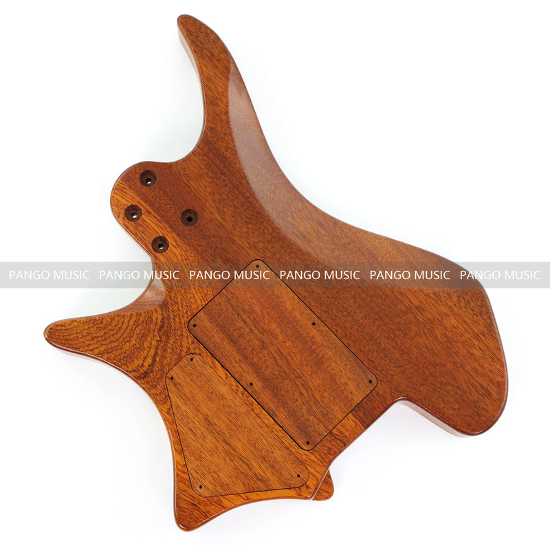 One-of-a-Kind Burl Wood Veneer Epoxy Resin Headless Electric Guitar Body (HBE-019)