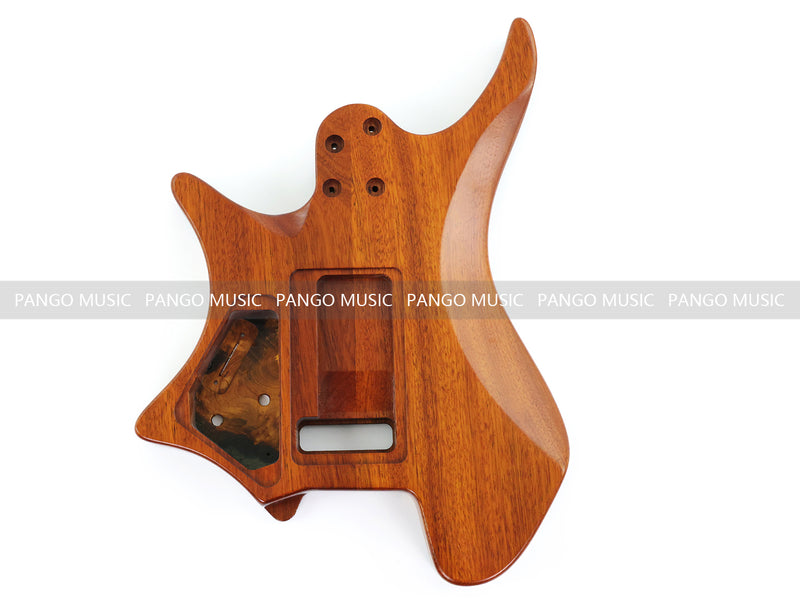 One-of-a-Kind Burl Wood Veneer Epoxy Resin Headless Electric Guitar Body (HBE-020)