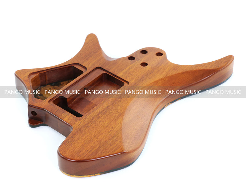 One-of-a-Kind Burl Wood Veneer Epoxy Resin Headless Electric Guitar Body (HBE-020)