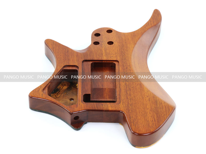 One-of-a-Kind Burl Wood Veneer Epoxy Resin Headless Electric Guitar Body (HBE-020)