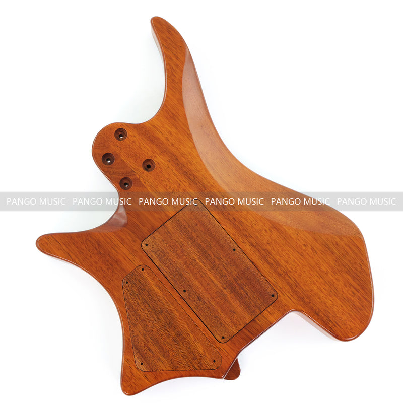 One-of-a-Kind Burl Wood Veneer Epoxy Resin Headless Electric Guitar Body (HBE-020)