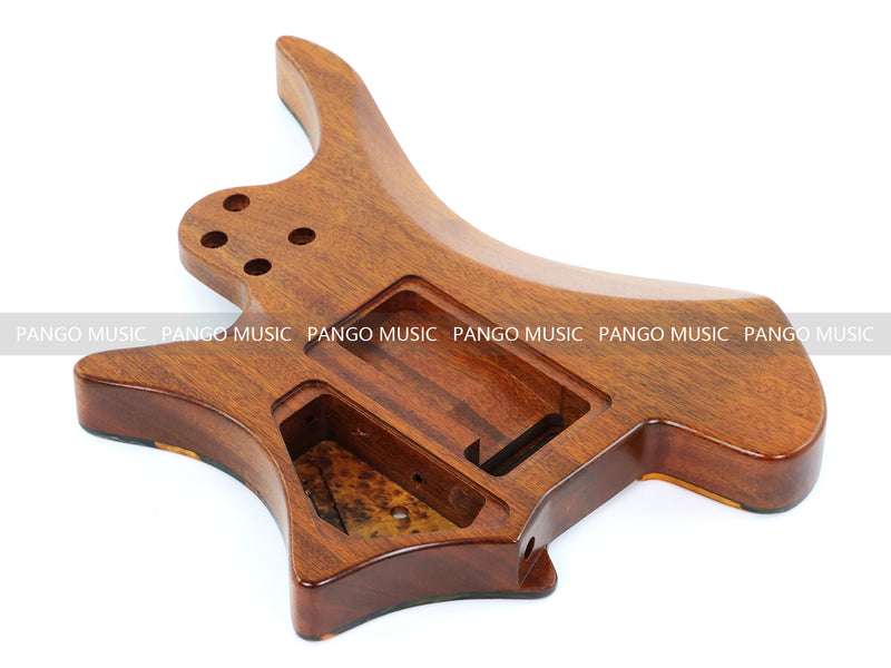 One-of-a-Kind Burl Wood Veneer Epoxy Resin Headless Electric Guitar Body (HBE-021)