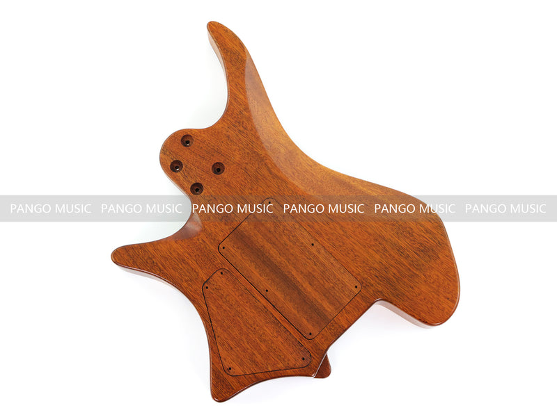 One-of-a-Kind Burl Wood Veneer Epoxy Resin Headless Electric Guitar Body (HBE-021)
