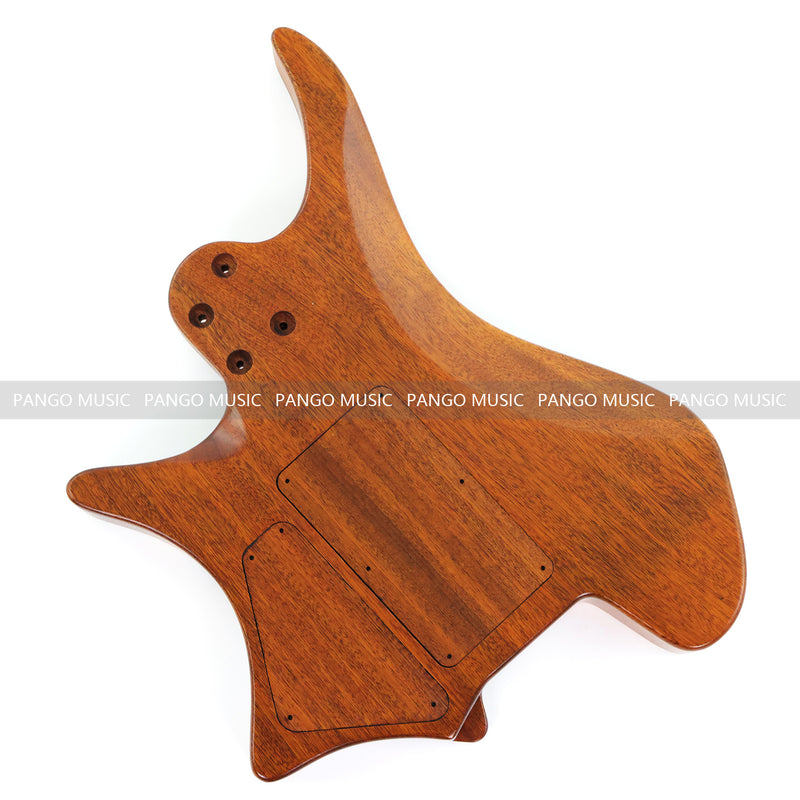 One-of-a-Kind Burl Wood Veneer Epoxy Resin Headless Electric Guitar Body (HBE-021)