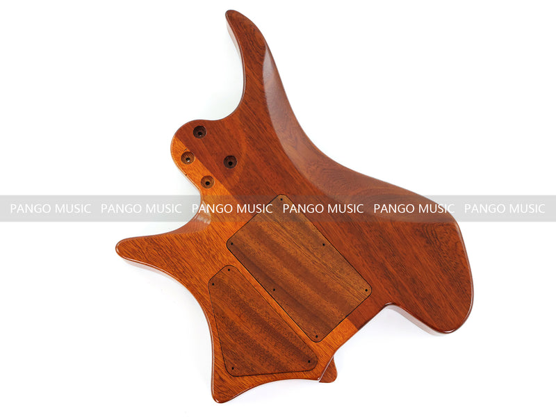 One-of-a-Kind Burl Wood Veneer Epoxy Resin Headless Electric Guitar Body (HBE-022)