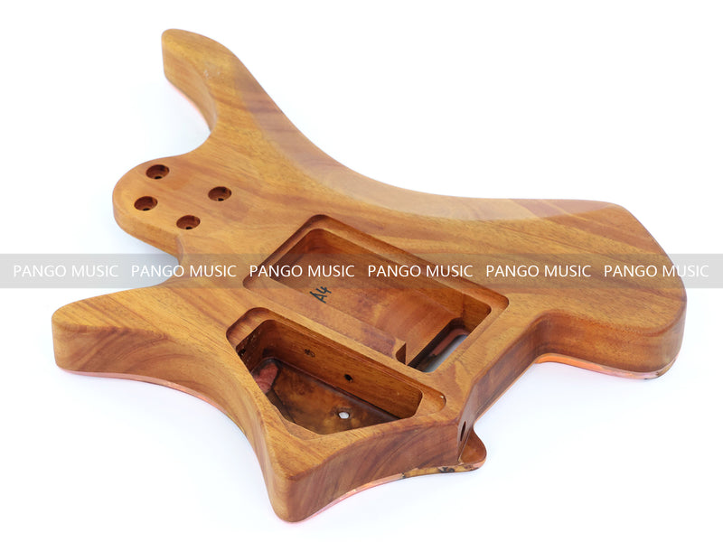 One-of-a-Kind Burl Wood Veneer Epoxy Resin Headless Electric Guitar Body (HBE-023)