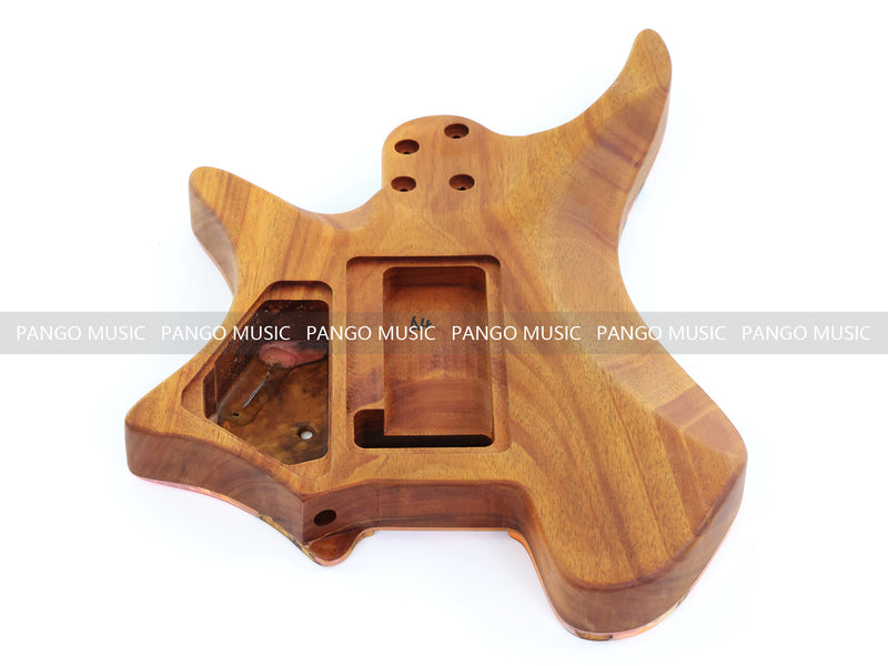 One-of-a-Kind Burl Wood Veneer Epoxy Resin Headless Electric Guitar Body (HBE-023)