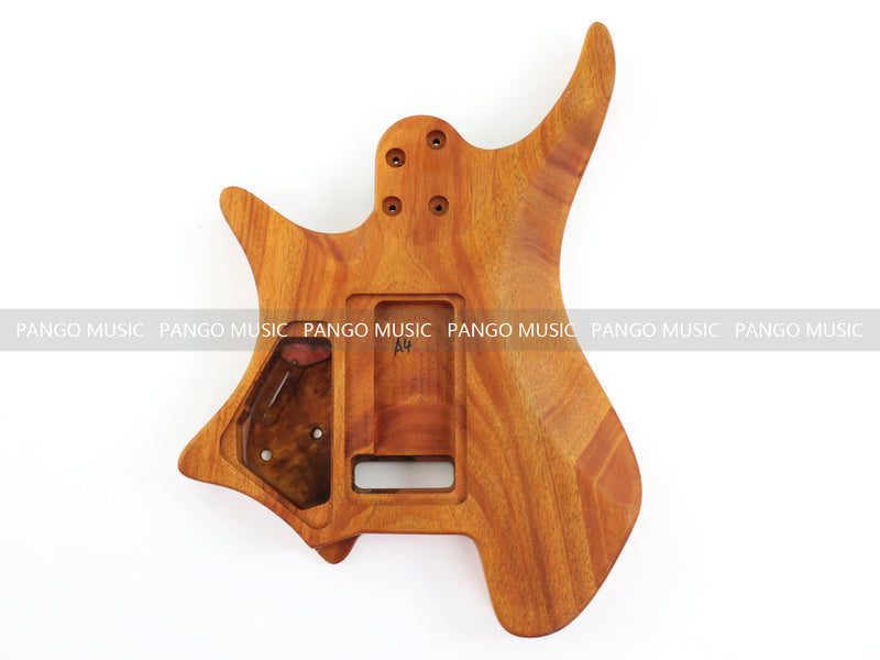 One-of-a-Kind Burl Wood Veneer Epoxy Resin Headless Electric Guitar Body (HBE-023)