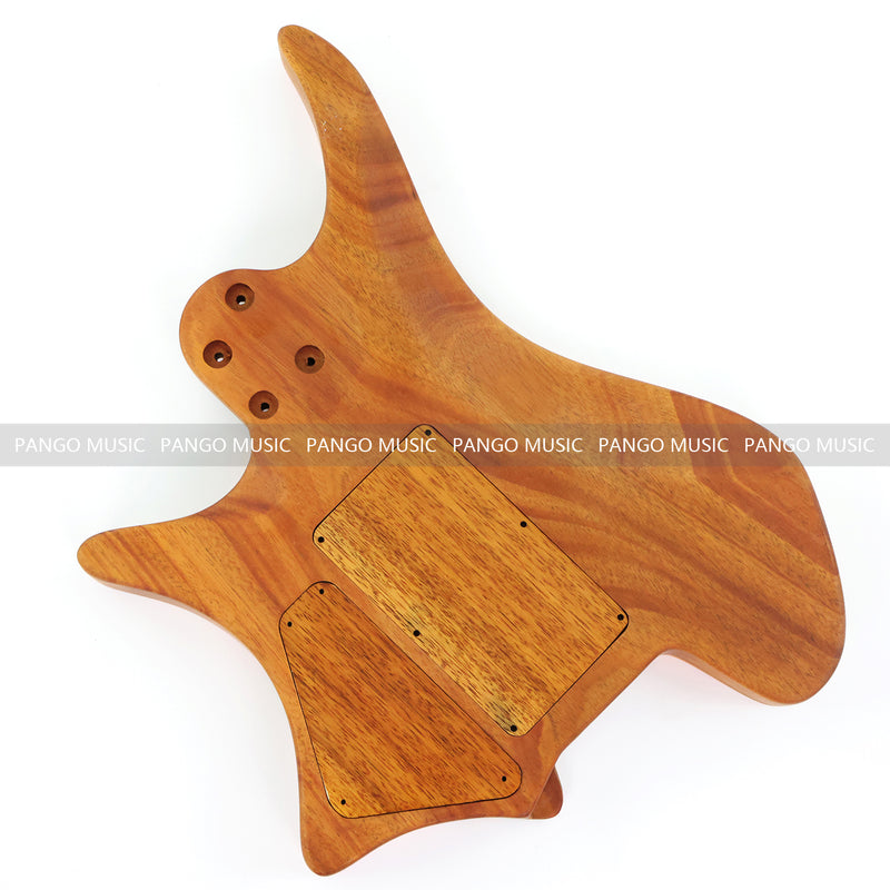 One-of-a-Kind Burl Wood Veneer Epoxy Resin Headless Electric Guitar Body (HBE-023)