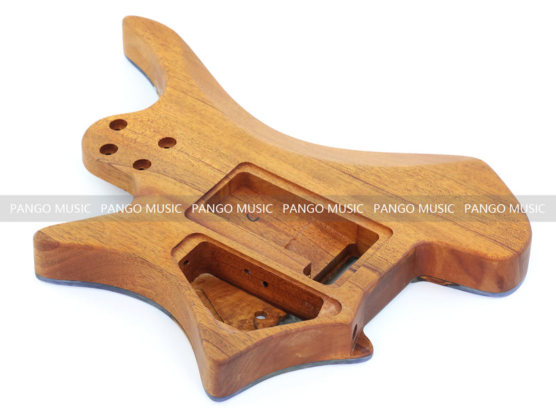 One-of-a-Kind Burl Wood Veneer Epoxy Resin Headless Electric Guitar Body (HBE-024)