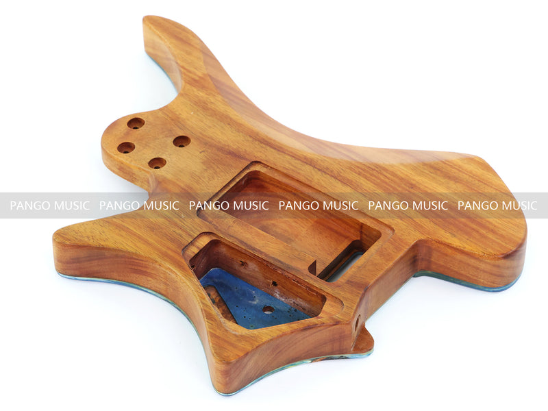 One-of-a-Kind Burl Wood Veneer Epoxy Resin Headless Electric Guitar Body (HBE-025)