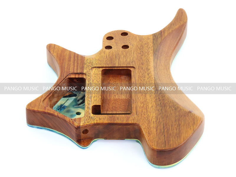 One-of-a-Kind Burl Wood Veneer Epoxy Resin Headless Electric Guitar Body (HBE-026)