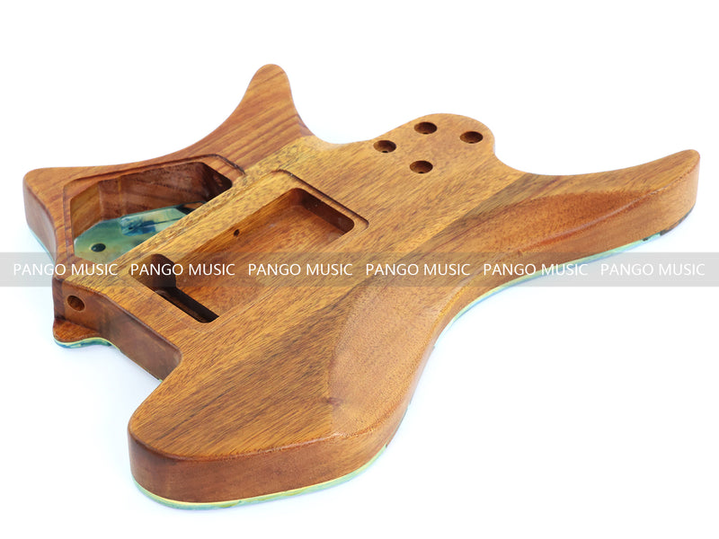 One-of-a-Kind Burl Wood Veneer Epoxy Resin Headless Electric Guitar Body (HBE-026)