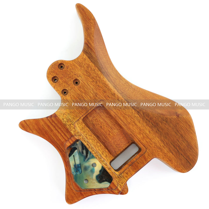 One-of-a-Kind Burl Wood Veneer Epoxy Resin Headless Electric Guitar Body (HBE-026)
