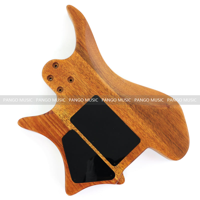 One-of-a-Kind Burl Wood Veneer Epoxy Resin Headless Electric Guitar Body (HBE-026)