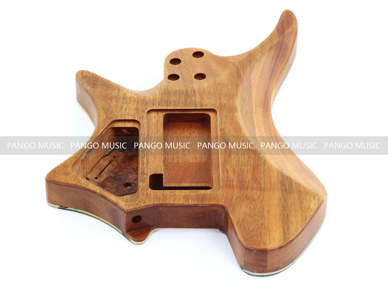 One-of-a-Kind Burl Wood Veneer Epoxy Resin Headless Electric Guitar Body (HBE-027)