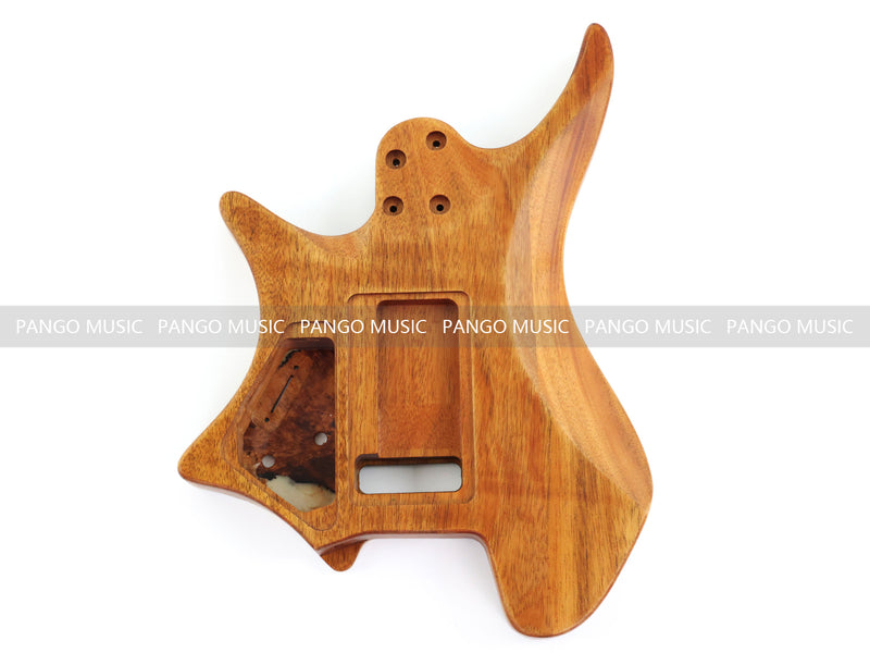One-of-a-Kind Burl Wood Veneer Epoxy Resin Headless Electric Guitar Body (HBE-027)