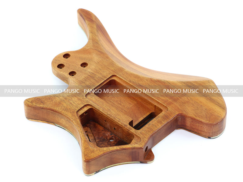One-of-a-Kind Burl Wood Veneer Epoxy Resin Headless Electric Guitar Body (HBE-027)