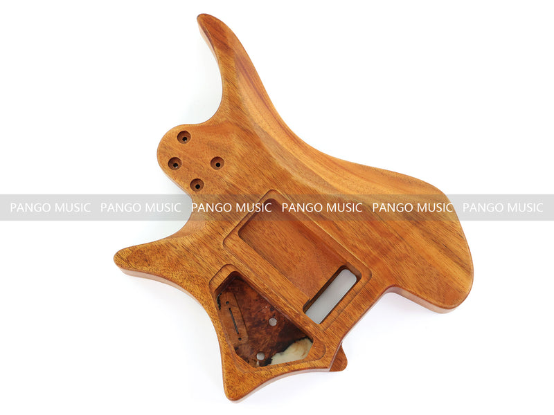 One-of-a-Kind Burl Wood Veneer Epoxy Resin Headless Electric Guitar Body (HBE-027)