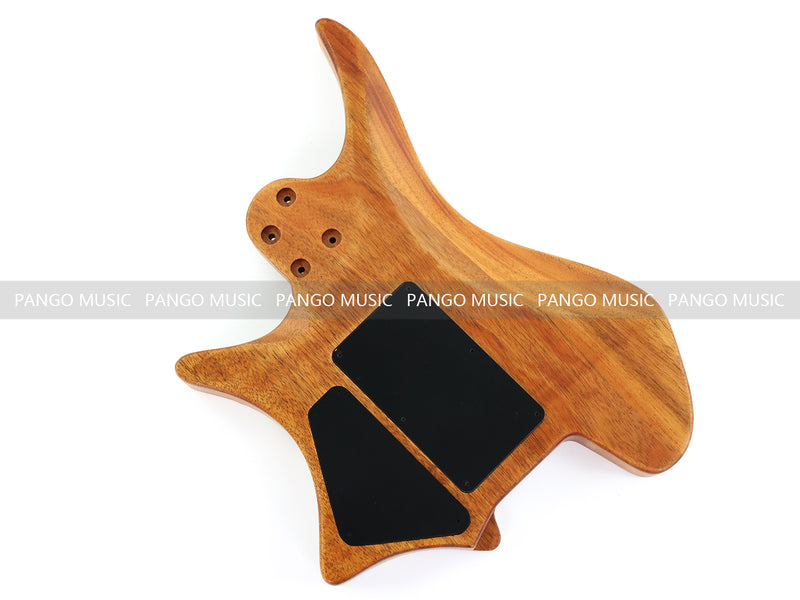 One-of-a-Kind Burl Wood Veneer Epoxy Resin Headless Electric Guitar Body (HBE-027)