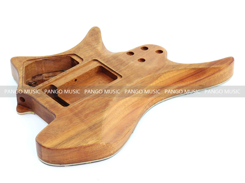 One-of-a-Kind Burl Wood Veneer Epoxy Resin Headless Electric Guitar Body (HBE-027)