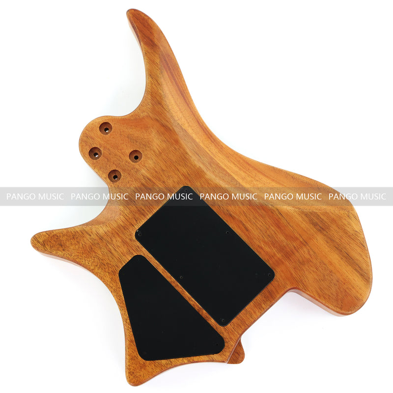 One-of-a-Kind Burl Wood Veneer Epoxy Resin Headless Electric Guitar Body (HBE-027)