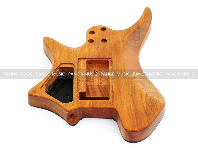 One-of-a-Kind Burl Wood Veneer Epoxy Resin Headless Electric Guitar Body (HBE-028)