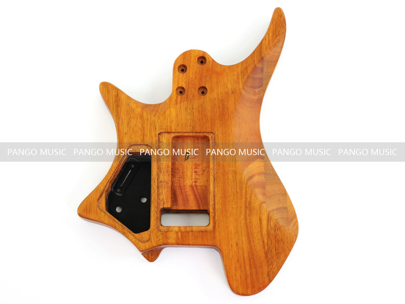 One-of-a-Kind Burl Wood Veneer Epoxy Resin Headless Electric Guitar Body (HBE-028)