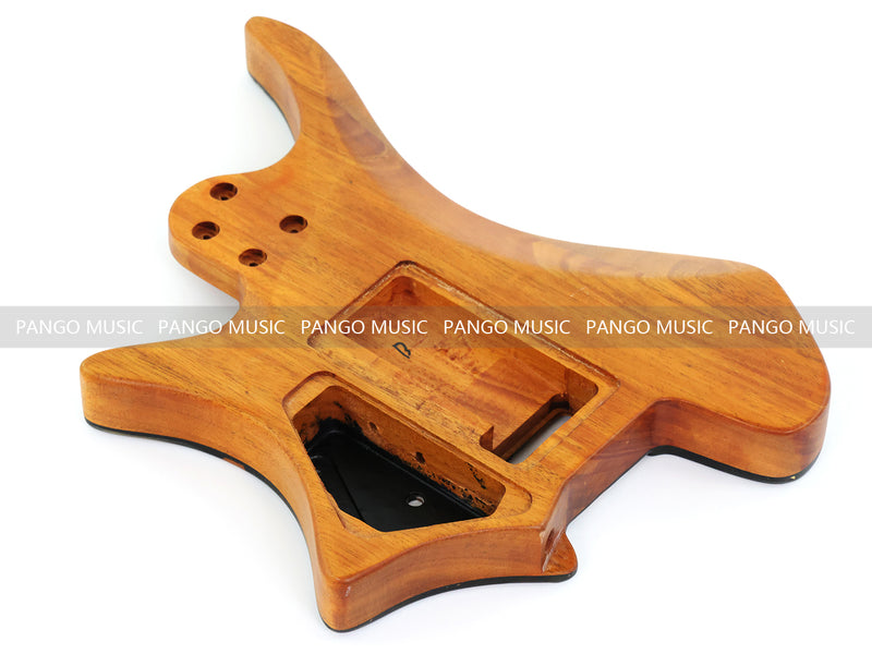 One-of-a-Kind Burl Wood Veneer Epoxy Resin Headless Electric Guitar Body (HBE-028)
