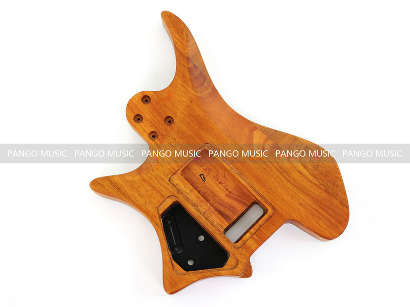 One-of-a-Kind Burl Wood Veneer Epoxy Resin Headless Electric Guitar Body (HBE-028)