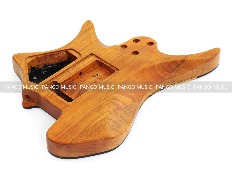 One-of-a-Kind Burl Wood Veneer Epoxy Resin Headless Electric Guitar Body (HBE-028)