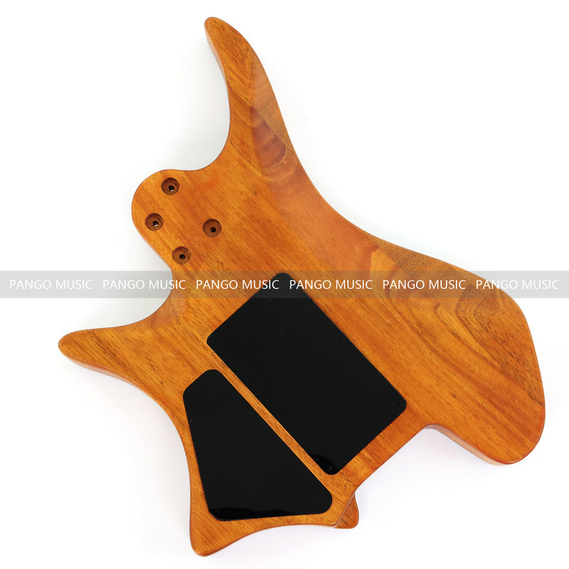 One-of-a-Kind Burl Wood Veneer Epoxy Resin Headless Electric Guitar Body (HBE-028)