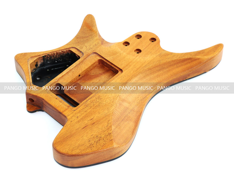 One-of-a-Kind Burl Wood Veneer Epoxy Resin Headless Electric Guitar Body (HBE-029)