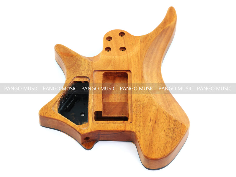 One-of-a-Kind Burl Wood Veneer Epoxy Resin Headless Electric Guitar Body (HBE-029)
