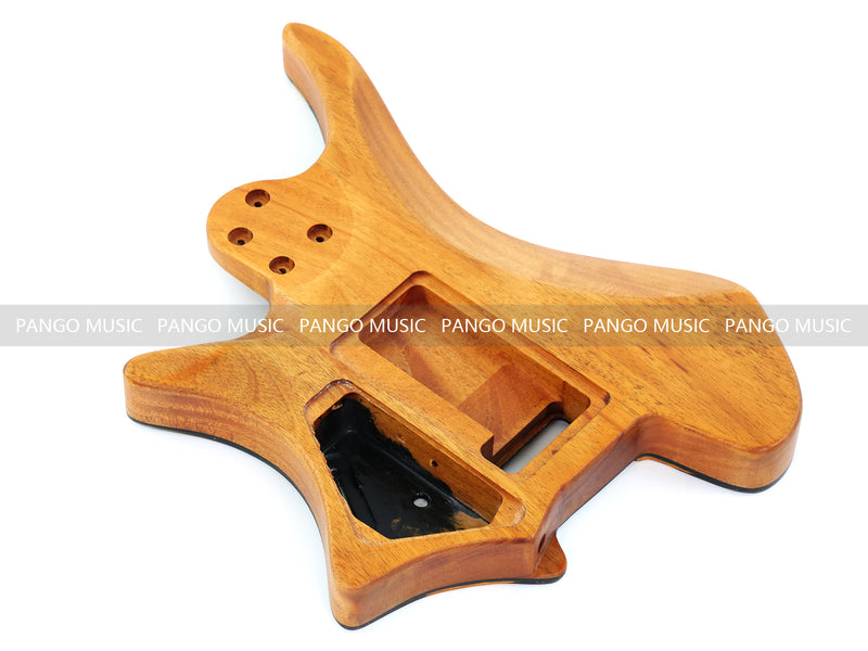 One-of-a-Kind Burl Wood Veneer Epoxy Resin Headless Electric Guitar Body (HBE-029)