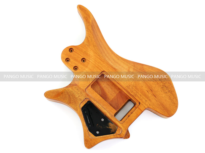 One-of-a-Kind Burl Wood Veneer Epoxy Resin Headless Electric Guitar Body (HBE-029)