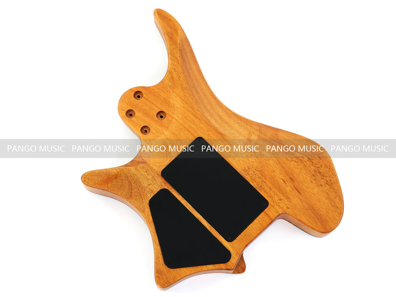 One-of-a-Kind Burl Wood Veneer Epoxy Resin Headless Electric Guitar Body (HBE-029)