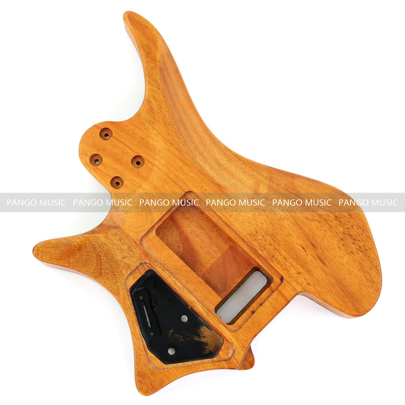 One-of-a-Kind Burl Wood Veneer Epoxy Resin Headless Electric Guitar Body (HBE-029)