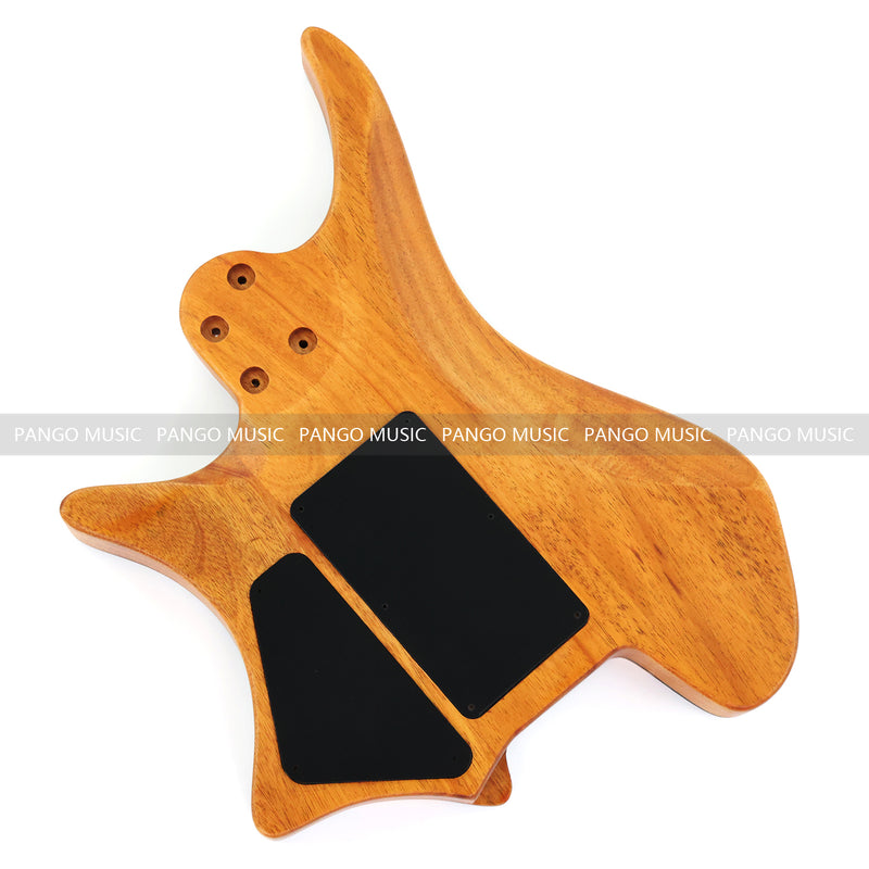 One-of-a-Kind Burl Wood Veneer Epoxy Resin Headless Electric Guitar Body (HBE-029)