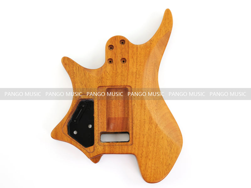 One-of-a-Kind Burl Wood Veneer Epoxy Resin Headless Electric Guitar Body (HBE-030)