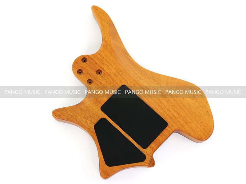 One-of-a-Kind Burl Wood Veneer Epoxy Resin Headless Electric Guitar Body (HBE-030)
