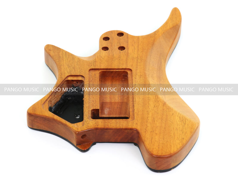 One-of-a-Kind Burl Wood Veneer Epoxy Resin Headless Electric Guitar Body (HBE-030)