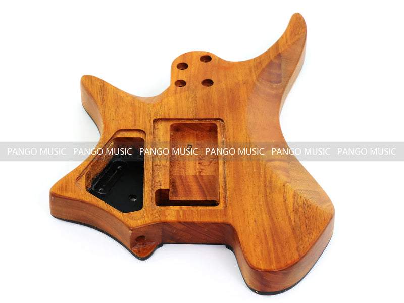 One-of-a-Kind Burl Wood Veneer Epoxy Resin Headless Electric Guitar Body (HBE-031)
