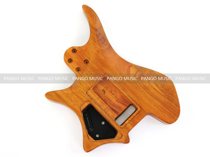 One-of-a-Kind Burl Wood Veneer Epoxy Resin Headless Electric Guitar Body (HBE-031)