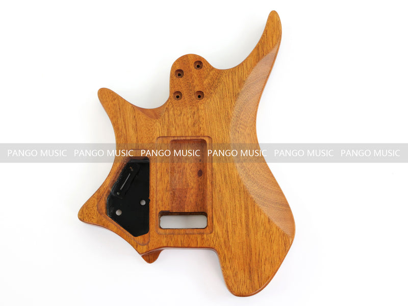 One-of-a-Kind Burl Wood Veneer Epoxy Resin Headless Electric Guitar Body (HBE-032)