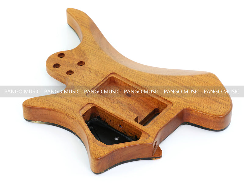 One-of-a-Kind Burl Wood Veneer Epoxy Resin Headless Electric Guitar Body (HBE-032)