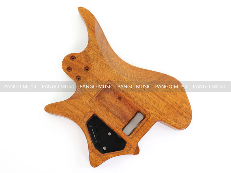 One-of-a-Kind Burl Wood Veneer Epoxy Resin Headless Electric Guitar Body (HBE-032)