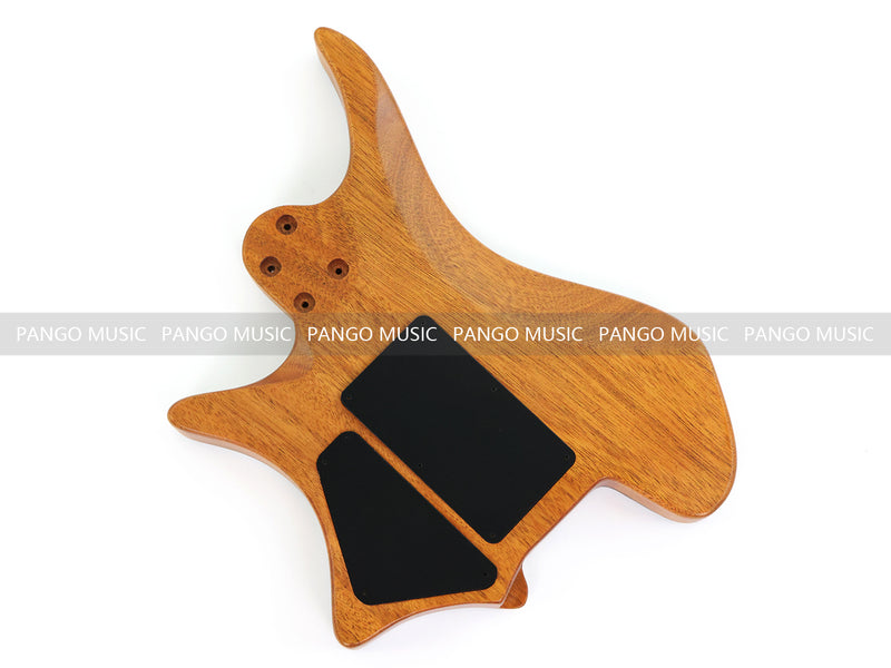 One-of-a-Kind Burl Wood Veneer Epoxy Resin Headless Electric Guitar Body (HBE-032)