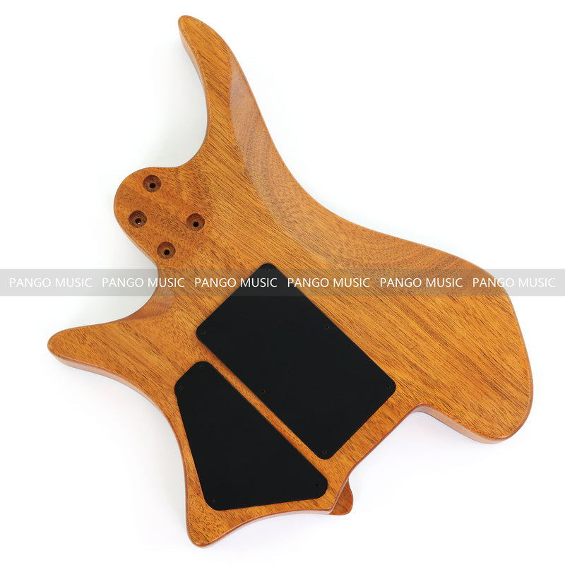 One-of-a-Kind Burl Wood Veneer Epoxy Resin Headless Electric Guitar Body (HBE-032)